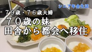 【yuuの家事ライフ】シニア年金生活、７９歳７６歳夫婦、７０歳の妹　田舎から都会へ移住