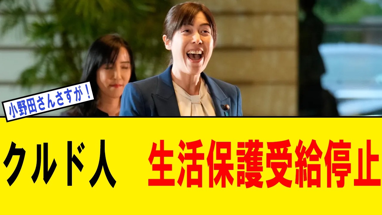 【超朗報】外国人生活保護を撤廃!外国人生活保護1200億円削減で日本が変わる。小野田大臣の決断が防衛力を強化する理由【川口市クルド人問題】
